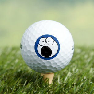Funny golf ball: Terrified Humourous Face Golf Balls