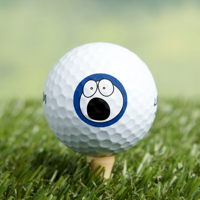 Funny golf ball: Terrified Humourous Face Golf Balls (Insitu Tee)