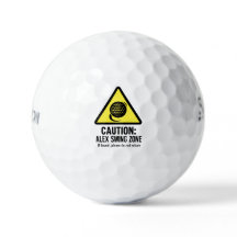 Funny Golf Ball with Caution Swing Zone Design