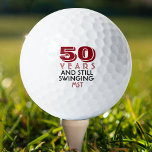Funny Golf Balls 50th Birthday Party Monogrammed<br><div class="desc">Your golfer who is turning fifty will get a laugh from these personalized Golf Balls. Features a design with text that reads "50 Years And Still Swinging". (You can change the number to any year and colour to your choice.) Personalize with monogrammed initials, name or date. A perfect for gift...</div>