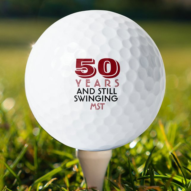 Funny Golf Balls 50th Birthday Party Monogrammed (Creator Uploaded)