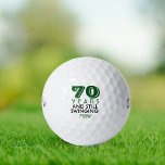 Funny Golf Balls 70th Birthday Party Monogrammed<br><div class="desc">Your golfer who is turning seventy will get a laugh from these personalized Golf Balls. Features a design with text that reads "70 Years and Still Swinging". (You can change the number to any year and colour to your choice.) Personalize with monogrammed initials, name or date. A perfect for gift...</div>