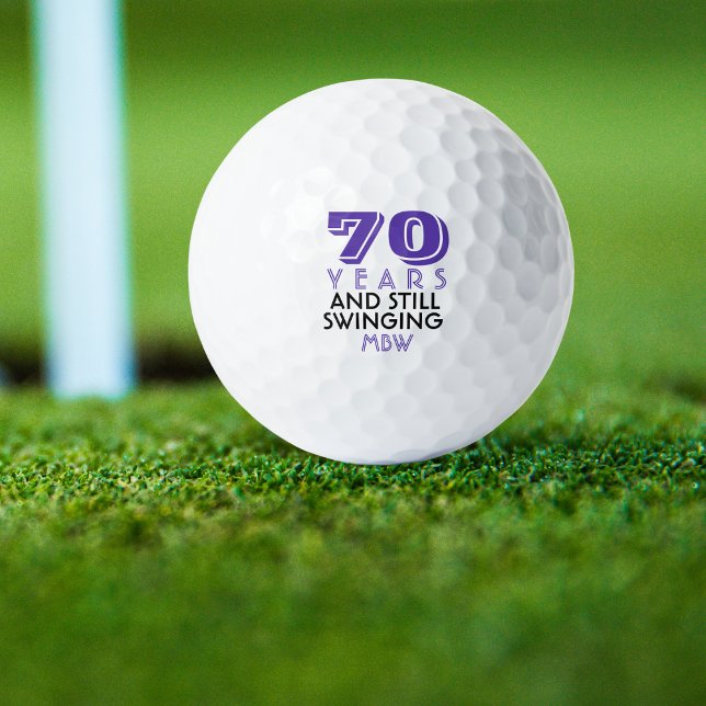 Funny Golf Balls 70th Birthday Party Monogrammed (Creator Uploaded)