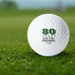 Funny Golf Balls 80th Birthday Party Monogrammed<br><div class="desc">Your golfer who is turning eighty will get a laugh from these personalized Golf Balls. Features a design with text that reads "80 Years and Still Swinging". (You can change the number to any year and colour to your choice.) Personalize with monogrammed initials, name or date. A perfect for gift...</div>