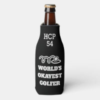 Funny golf beer bottle cooler with handicap number