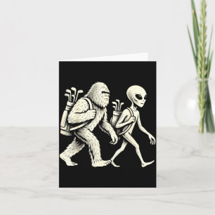 Funny Golf Bigfoot Sasquatch Alien Ufo Golfer  Card