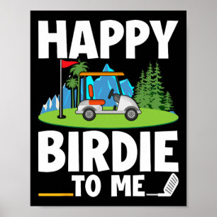 Funny Golf Birthday Happy Birdie Golfer Kids Boys  Poster