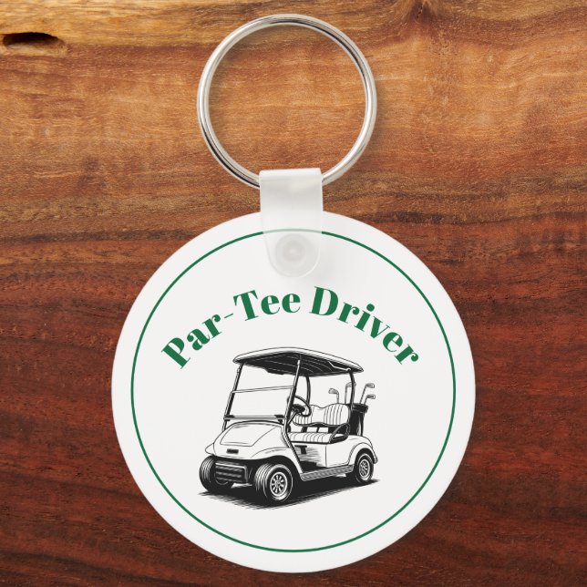 Funny Golf Cart Keys Keychain (Back)