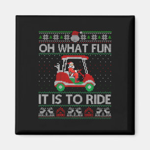 Funny Golf Cart Matching Family Christmas Oh What Magnet