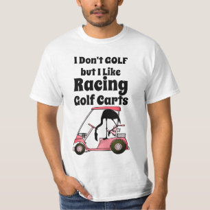 Funny Golf Cart Racing Flamingo T-Shirt