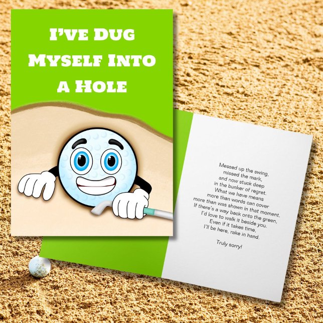 Funny Golf Carte d'excuses Je suis désolé pour Mes (Créateur téléchargé)