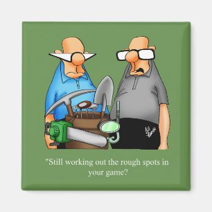 Funny Golf Cartoon Carré Magnet