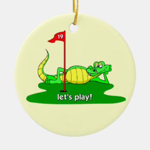 funny golf ceramic ornament