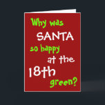 Funny Golf Christmas Card - Santa Hole in One Joke<br><div class="desc">Witty. Topical. Personalisable.
- the perfect Christmas Card for golfers!</div>