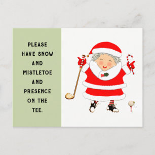 funny golf Christmas greeting Holiday Postcard