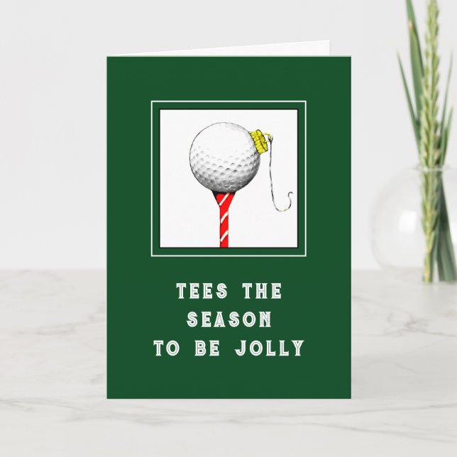 Funny Golf Christmas Holiday Card (Front)