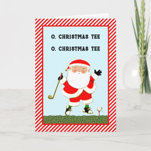 Funny Golf Christmas Holiday Card (Front)
