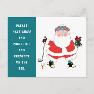 Funny Golf Christmas Holiday Carte postale