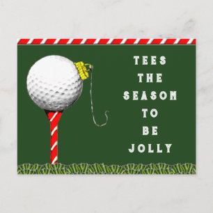 Funny Golf Christmas Holiday Postcard