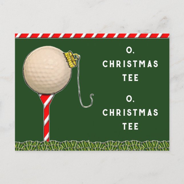 Funny Golf Christmas Holiday Postcard (Front)