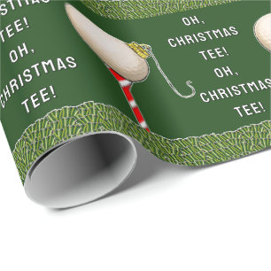 Funny Golf Christmas Wrapping Paper