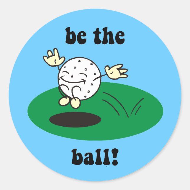 Funny golf classic round sticker (Front)