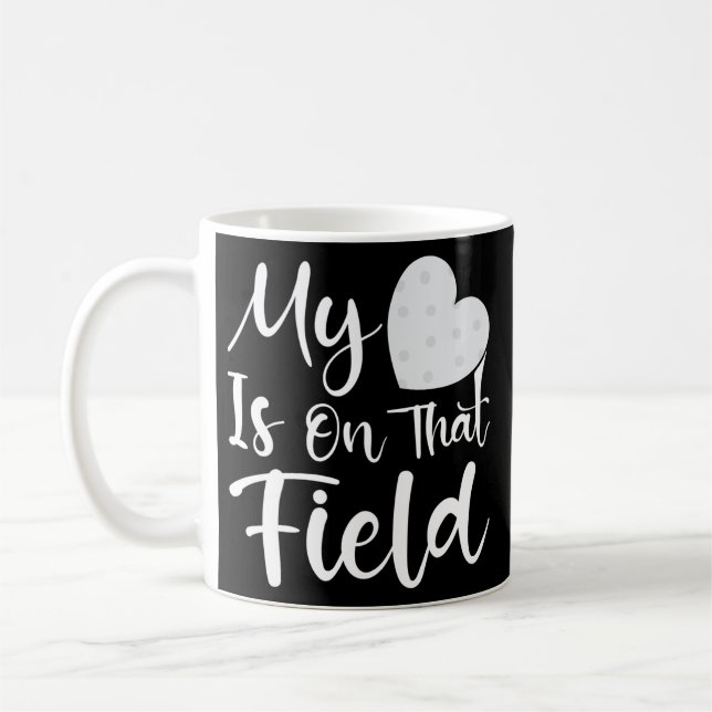 Funny Golf Dad My Heart Is On That Field Golf Mom Coffee Mug (Left)