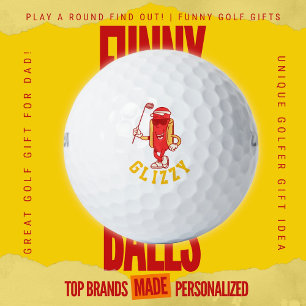 Funny Golf Dad Retro Rubber Hose Glizzy Hot Dog Balls