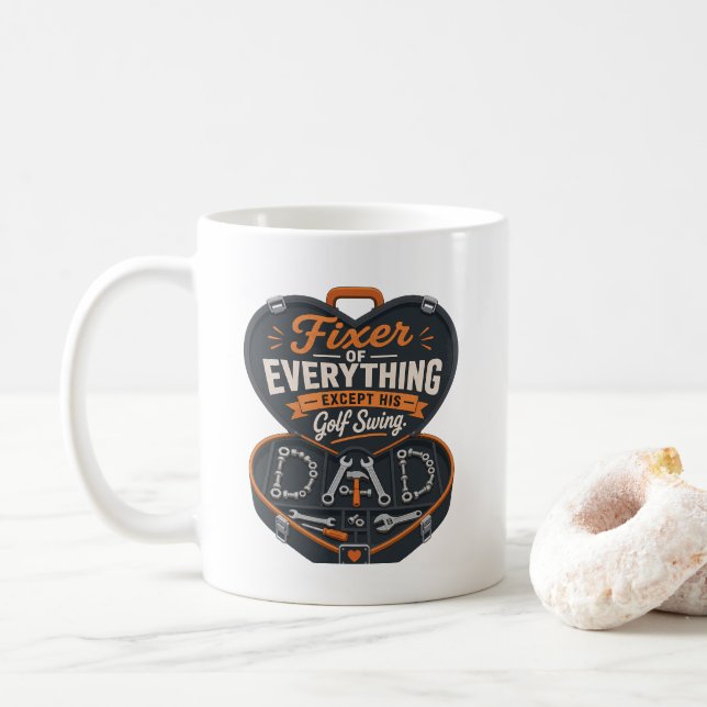 Funny Golf Dad T-Shirt – Fixer of Everything Coffee Mug (With Donut)