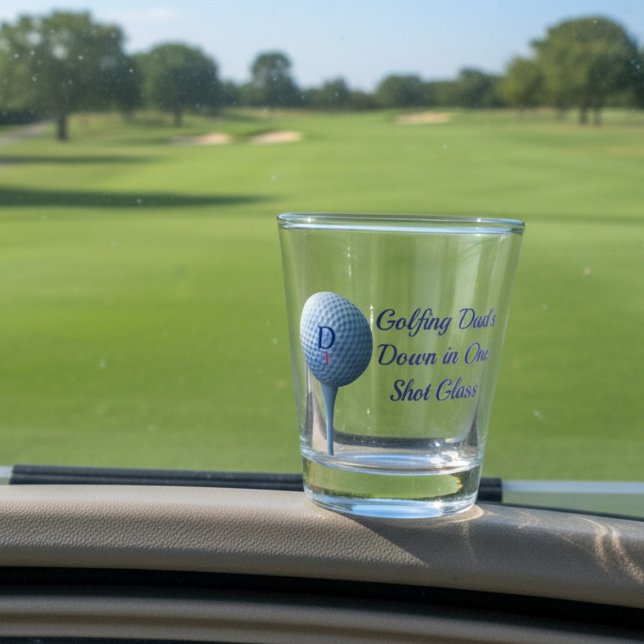 Funny Golf Down In One Golfer Shot Glass (For your Golfing Dad (or mom or you) Just add your initial and golf ball number. )