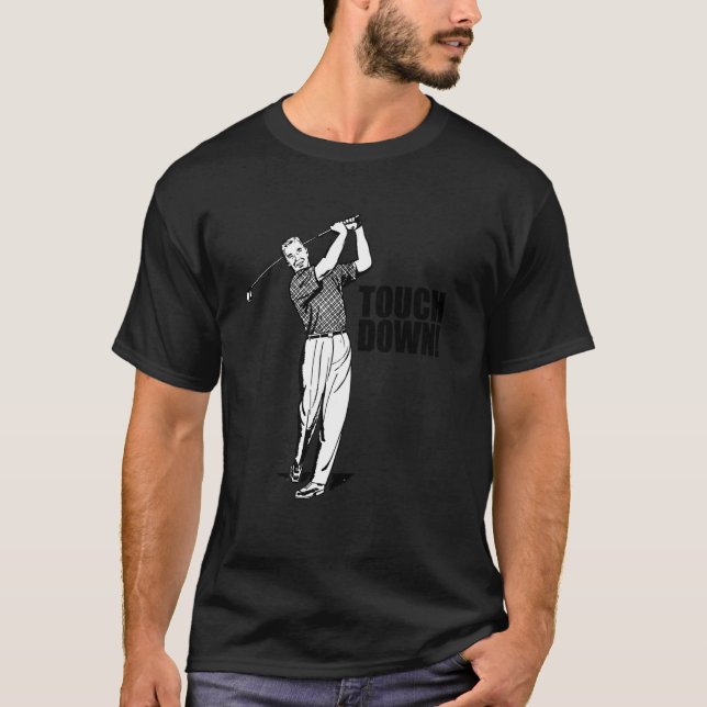 Funny Golf Football Sports Touchdown Fantasy T-Shirt (Front)