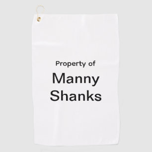 Funny Golf Gift Joke Name Manny Shanks Golf Towel
