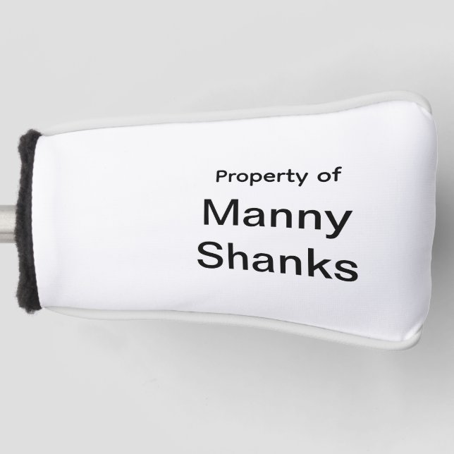 Funny Golf Gift Joke Name Manny Shanks Head Cover (Front)