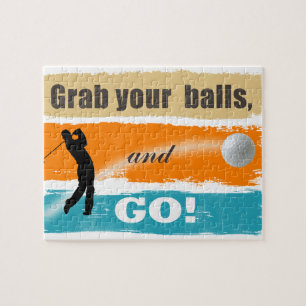 Funny Golf Grab Your Balls Jigsaw Puzzle