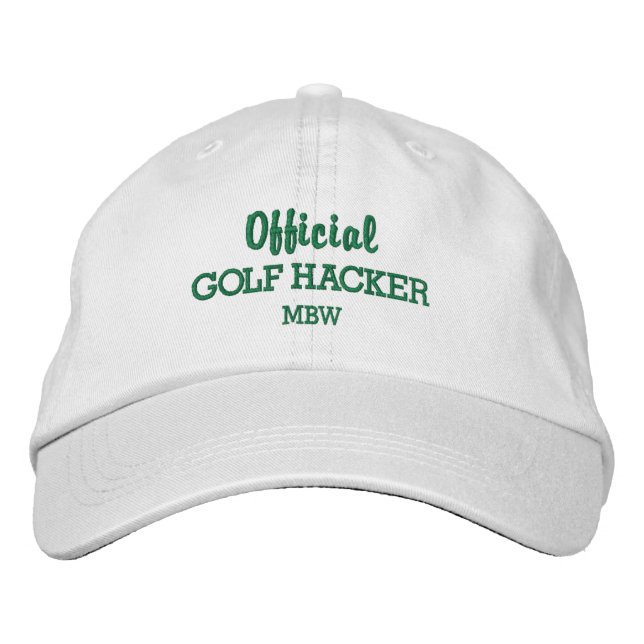 Funny Golf Hacker Custom Monogram Embroidered Hat (Front)