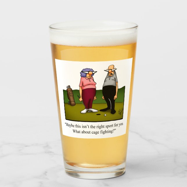 Funny Golf Humour Beer Glass (Front Filled)