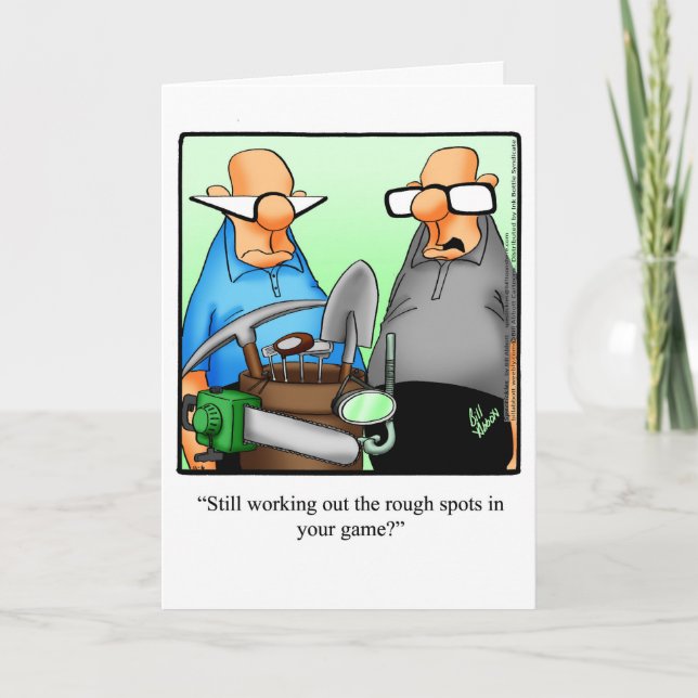 Funny Golf Humour Birthday Greeting Card (Front)