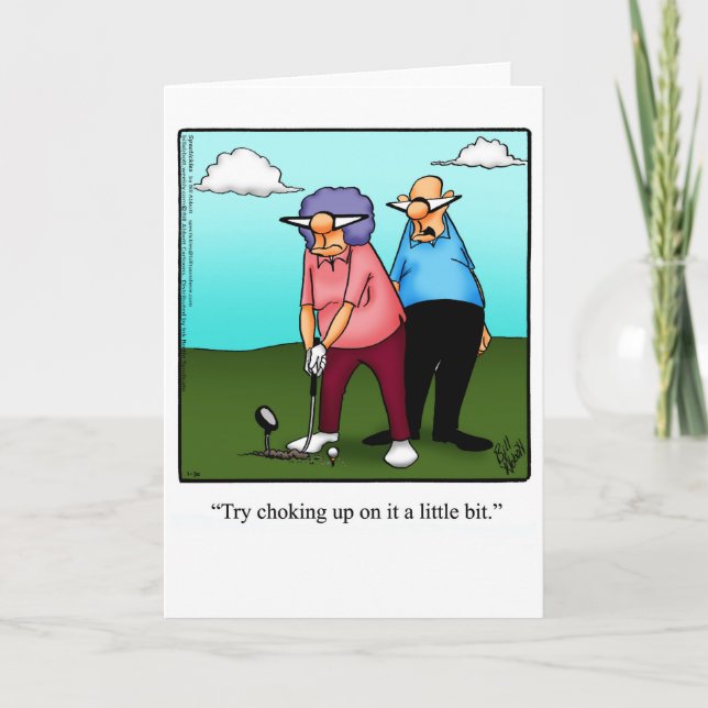 Funny Golf Humour Blank Greeting Card (Front)