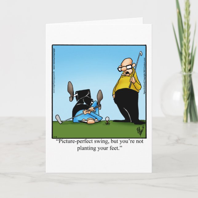 Funny Golf Humour Carte de voeux vierge (Devant)