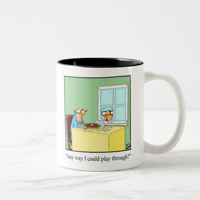 Funny Golf Humour "Jouer à travers" Mug (Droit)