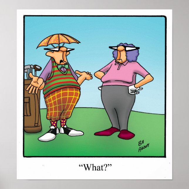 Funny Golf Humour Poster Gift (Front)