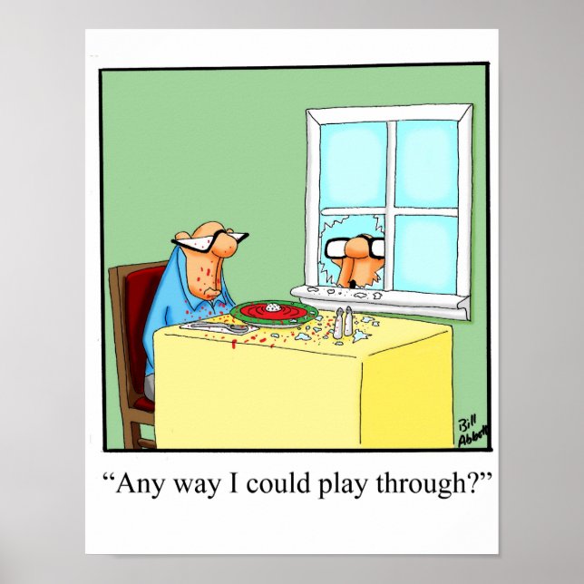 Funny Golf Humour Poster Gift (Front)