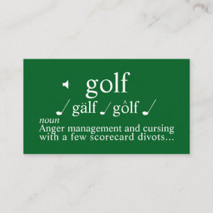 Funny Golf Instructor  Anger  Management on Green  Business Card