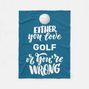 Funny Golf Love Golfing Golfer Fleece Blanket