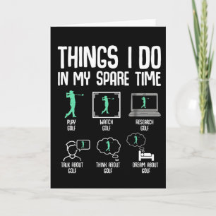 Funny Golf Lover Spare Time Golfer Life Course  Card
