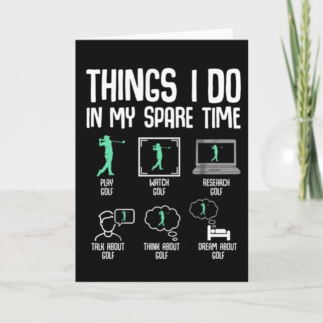 Funny Golf Lover Spare Time Golfer Life Course  Card (Front)