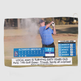 Funny Golf News ️♂ 40th 50th 60th Men Birthday Towel