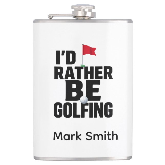 Funny Golf Obsession Quote for Golf Addicts  Hip Flask (Front)