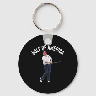 Funny Golf Of America Donald Trump Pun  Keychain