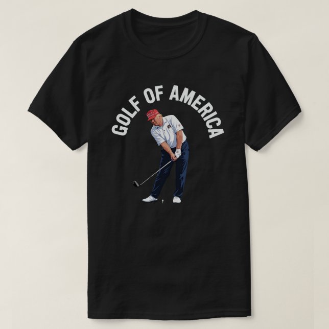 Funny Golf Of America Donald Trump T-Shirt (Design Front)